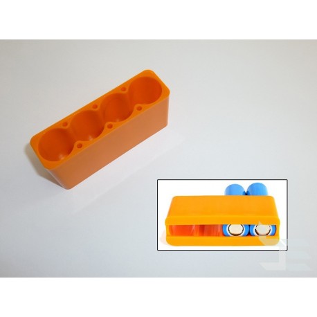 Plastic holder 18650x4 for spot welding of rechargeable batteries