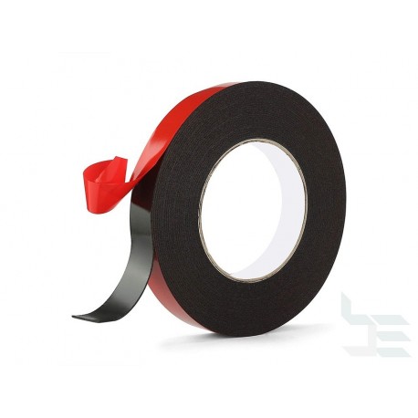 Double-sided adhesive PE foam tape 8x0.5mm 10m, black