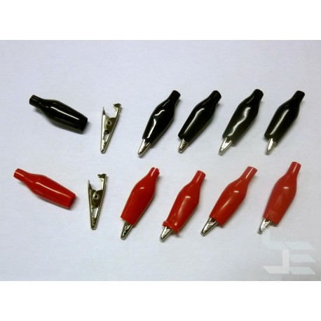 Test probes insulated clips (clamps), 35mm, 10 pieces