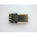 Type-C USB connector TC-15, male, for cable mounting