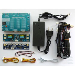 Tester for LCD panels T-V18 with 14 LVDS cables and support for CCFL and LED backlights