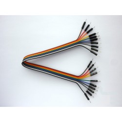 Jumper cables with DuPont connectors male to male, 30cm, colorful, 10 pieces