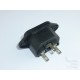 AC power connector C14 (3-pin), male, for panel mounting