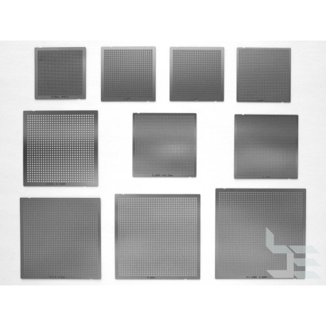 Stencils chip size universal for reballing BGA IC chips, 10 pieces, v2