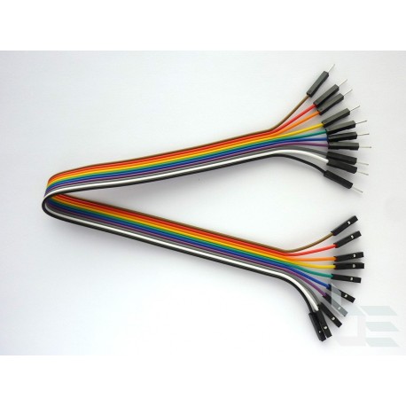 Jumper cables with DuPont connectors male to female, 30cm, colorful, 10 pieces