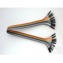 Jumper cables with DuPont connectors male to female, 30cm, colorful, 10 pieces