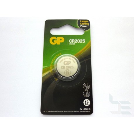 Lithium battery GP CR2025, 3V, 20mm x 2.5mm, blister packaging, new