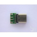 Type-C USB connector TC-14, female, for cable mounting