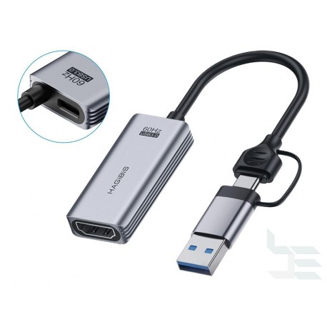 Video capture card Hagibis UHC07P, 4K HDMI to USB 3.0, additional PD port