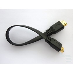 Видео кабел HDMI 1.4 Type A (М) към Type A (М), 1080p FHD 120Hz, 30см, плосък