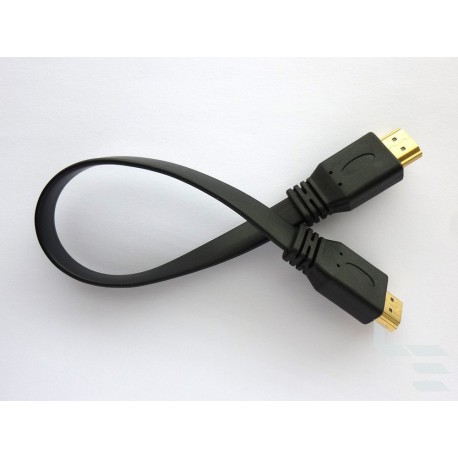 Video cable HDMI 1.4 Type A (M) to Type A (M), 1080p FHD 120Hz, 30cm, flat