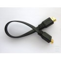 Видео кабел HDMI 1.4 Type A (М) към Type A (М), 1080p FHD 120Hz, 30см, плосък