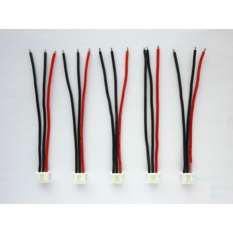 Balance cables 2S with JST-XH female connector, 10cm, 5 pieces