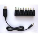 DC захранващ кабел с повишаващ конвертор 5V USB към 12V DC конектор, 1м