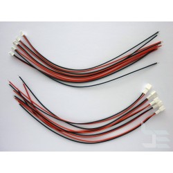 Cables with Micro JST connectors male and female, 2 pins, 2mm pitch, 20cm, 5 pairs