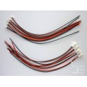 Cables with Micro JST connectors male and female, 2 pins, 2mm pitch, 20cm, 5 pairs