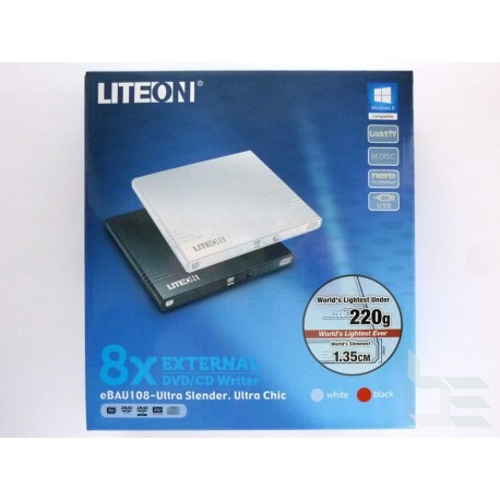 Външно DVD-RW оптично устройство LITE-ON EBAU108-11, USB 2.0